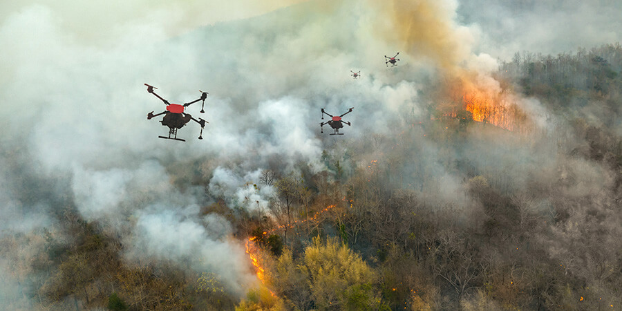 AI Drone Swarm Wildfires